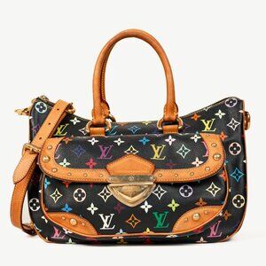 Louis Vuitton x Takashi Murakami Rita Black Multicolore Monogram Shoulder Bag